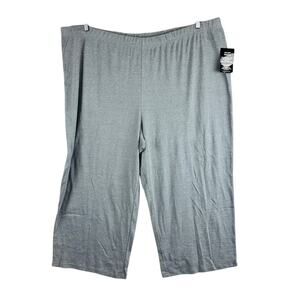 Roaman's Womans Sz 38-40W 5X Plus Pants Stretch Comfort Wide Leg Grey Pull On
